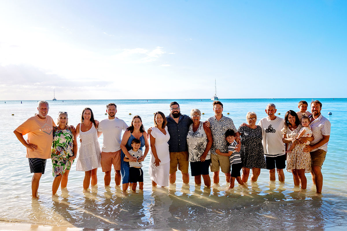 Kids on beach Mauritius